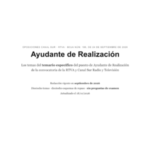 Portada del temario específico de Canal Sur