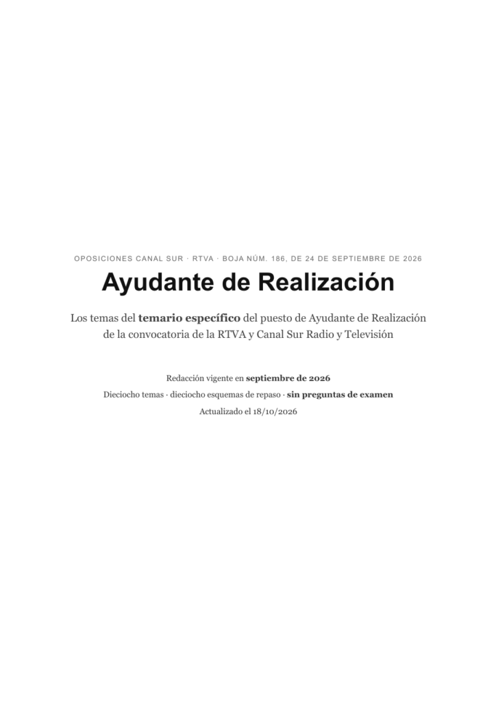 Portada del temario específico de Canal Sur