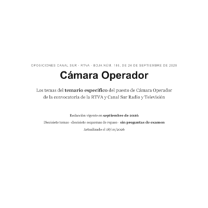 Portada del temario específico de Canal Sur