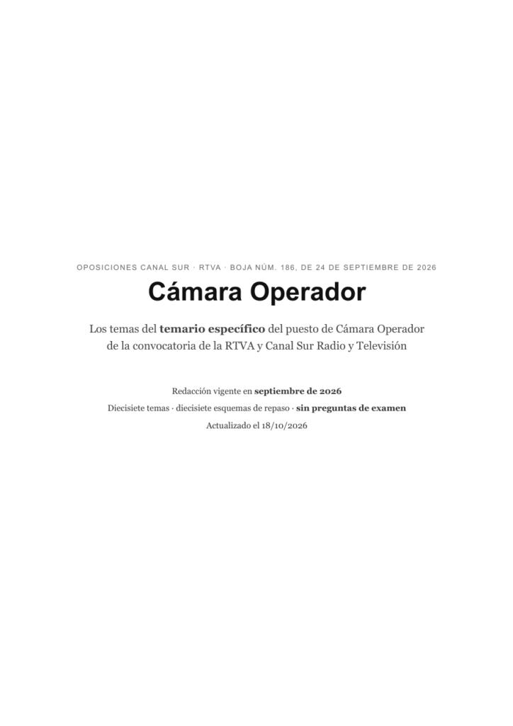 Portada del temario específico de Canal Sur