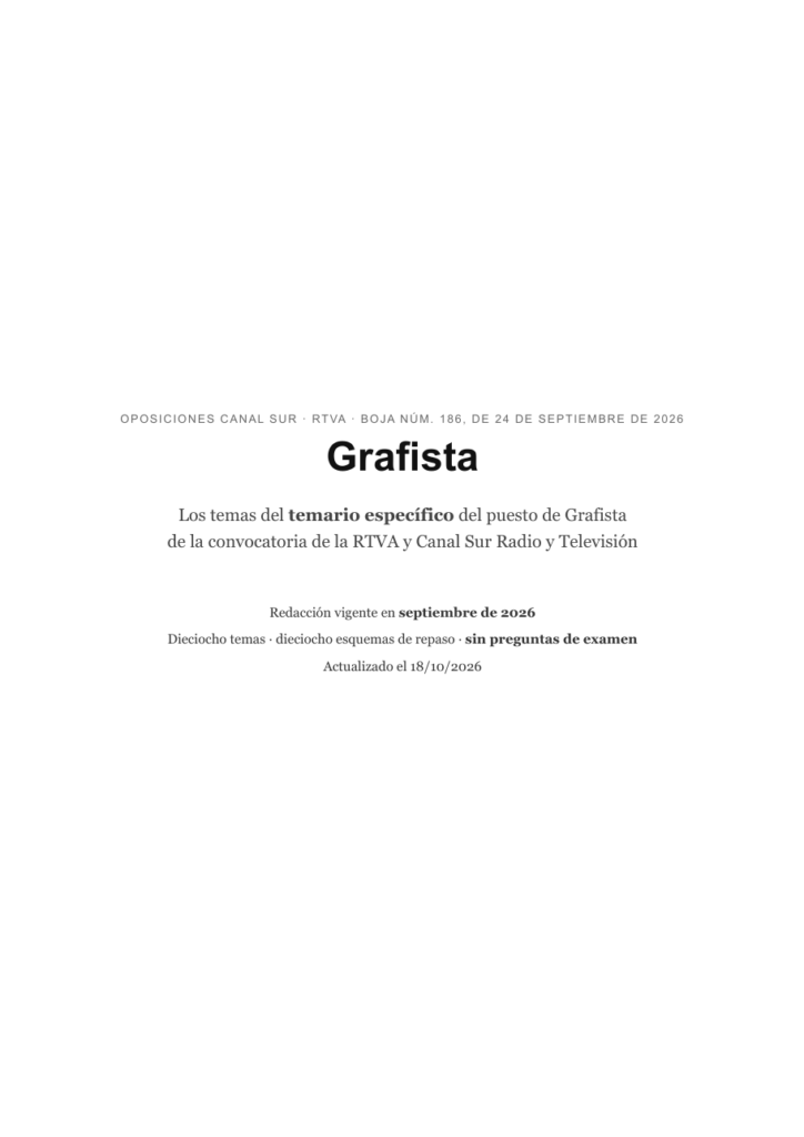 Portada del temario específico de Canal Sur