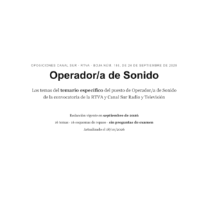 Portada del temario específico de Canal Sur