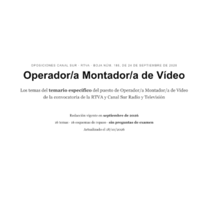 Portada del temario específico de Canal Sur