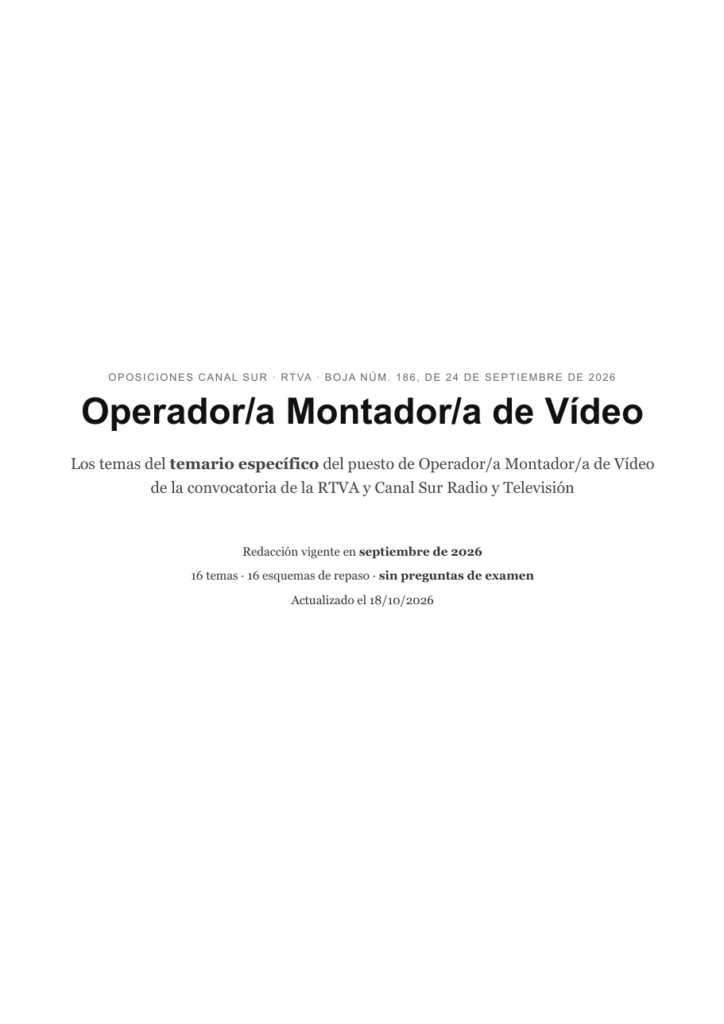 Portada del temario específico de Canal Sur