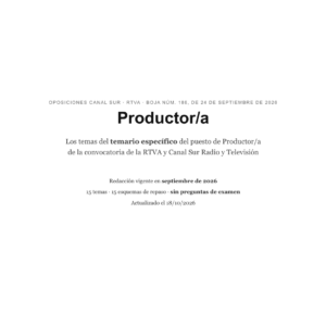 Portada del temario específico de Canal Sur