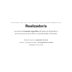 Portada del temario específico de Canal Sur
