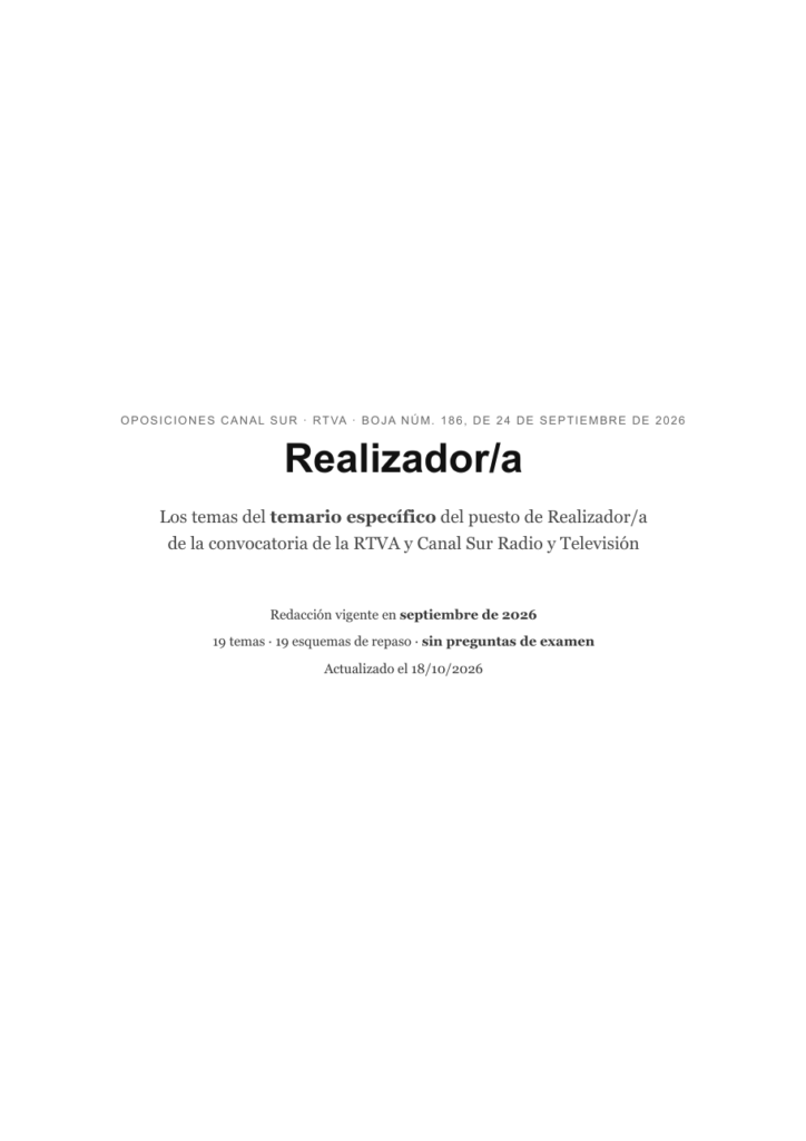 Portada del temario específico de Canal Sur
