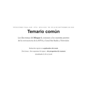 Portada del temario común de las oposiciones de Canal Sur