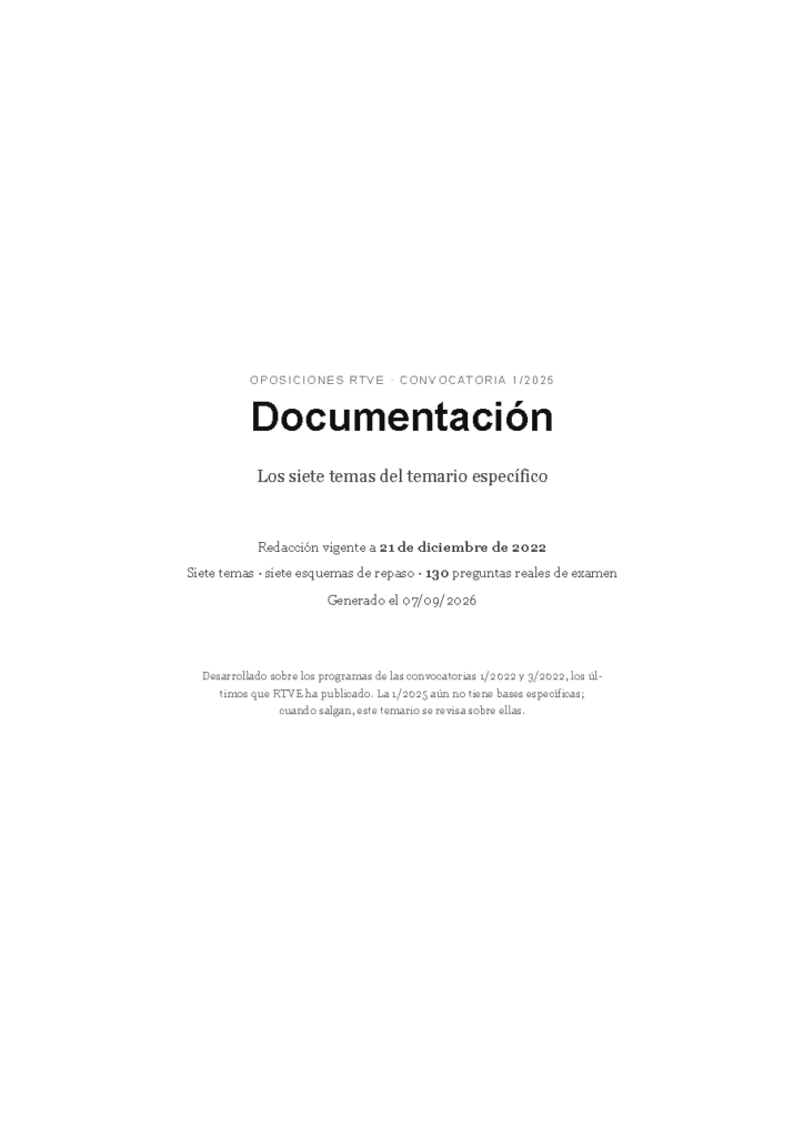 Documentación · Temario específico
