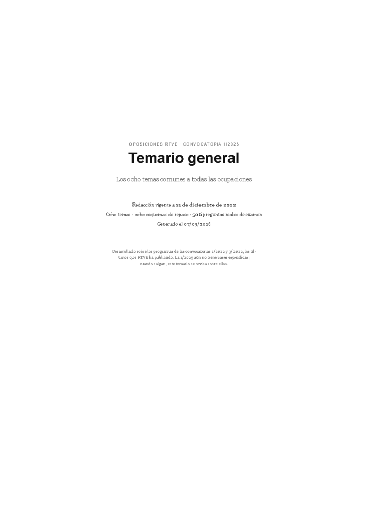 Temario general · RTVE