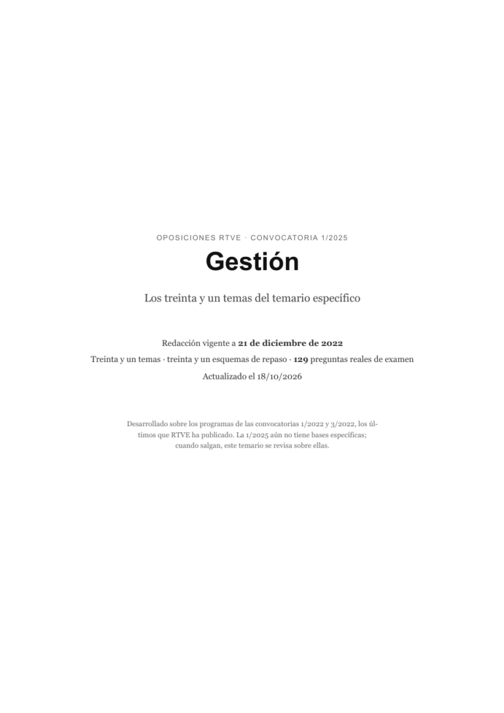 Gestión · Temario específico