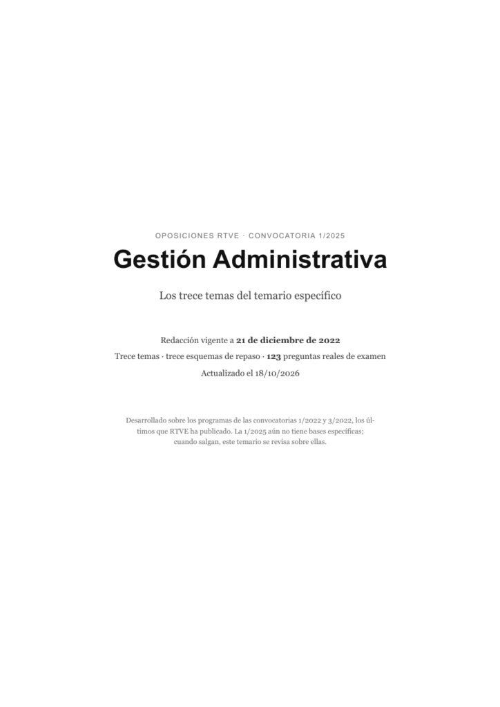 Gestión Administrativa · Temario específico