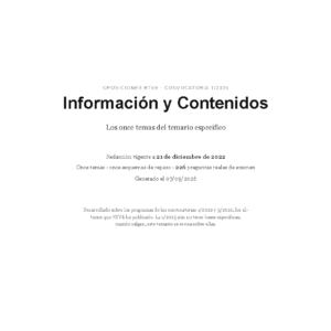 Información y Contenidos · Temario específico