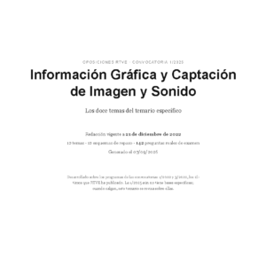 Información Gráfica y Captación de Imagen y Sonido · Temario específico