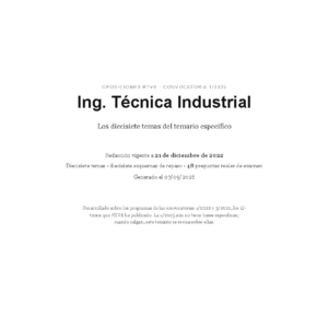 Ing. Técnica Industrial · Temario específico