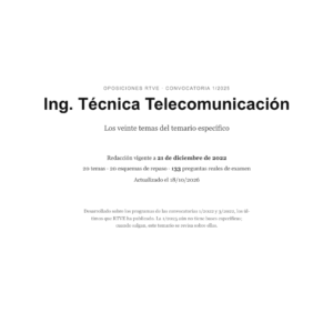 Ing. Técnica Telecomunicación · Temario específico