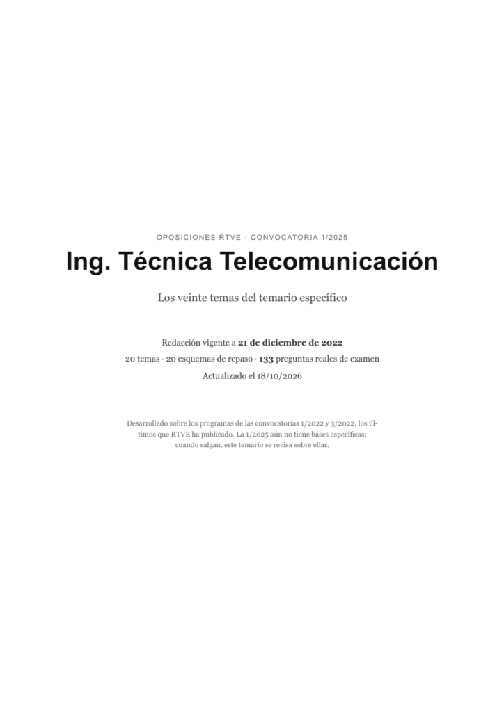 Ing. Técnica Telecomunicación · Temario específico