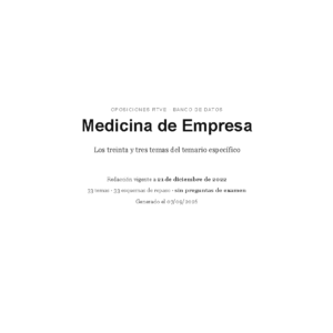 Medicina de Empresa · Temario específico