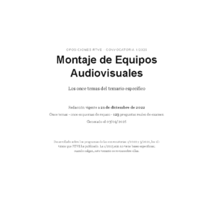 Montaje de Equipos Audiovisuales · Temario específico