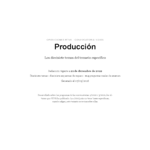 Producción · Temario específico