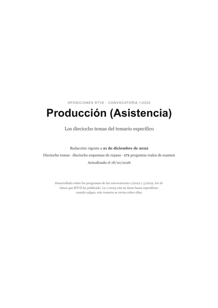 Producción (Asistencia) · Temario específico