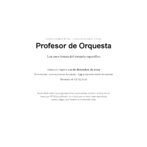 Profesor de Orquesta · Temario específico