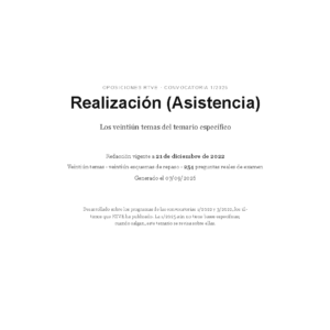 Realización (Asistencia) · Temario específico