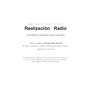 Portada del temario de Realización · Radio para las oposiciones de RTVE