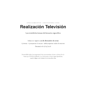 Realización Televisión · Temario específico