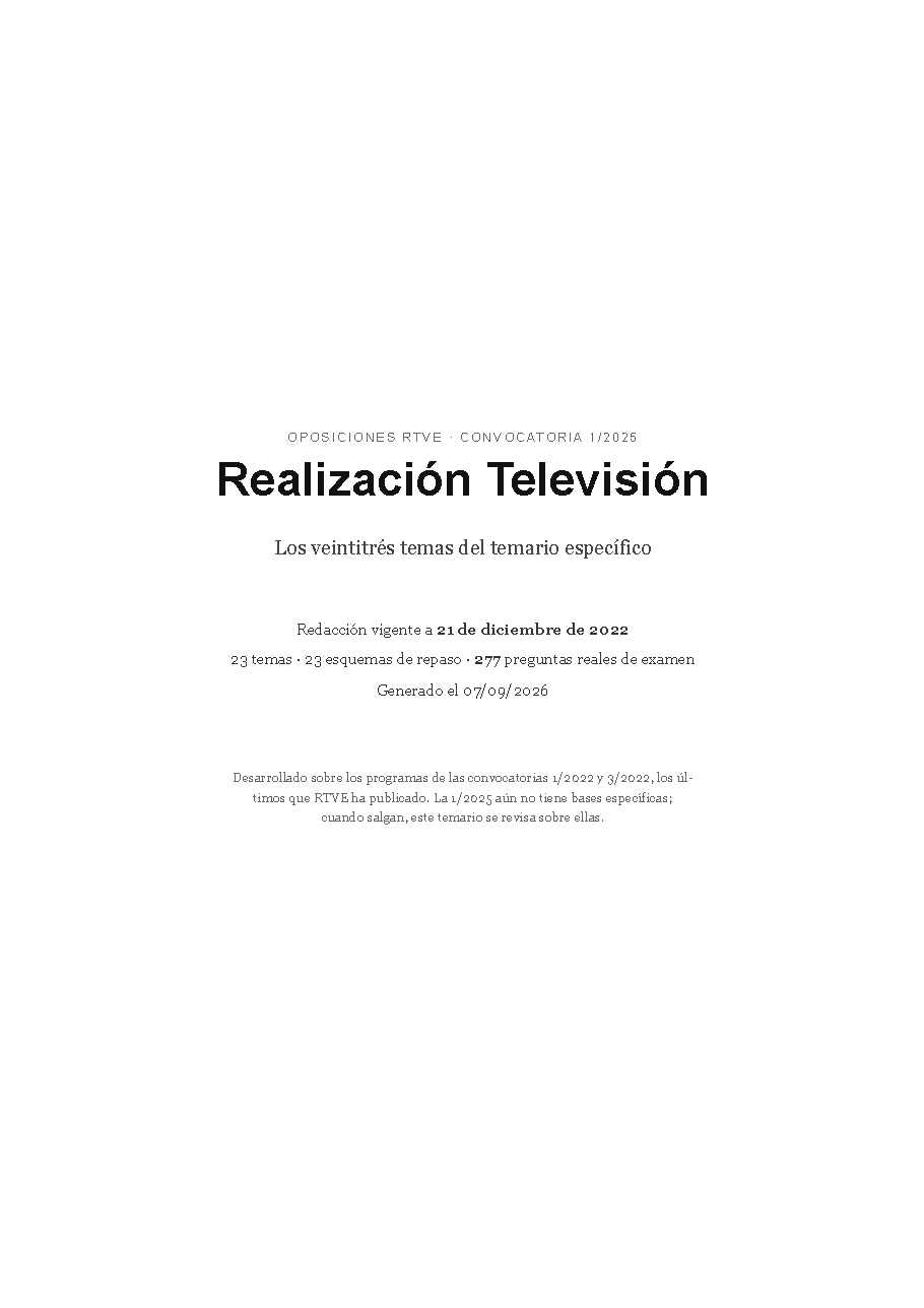 Realización Televisión · Temario específico