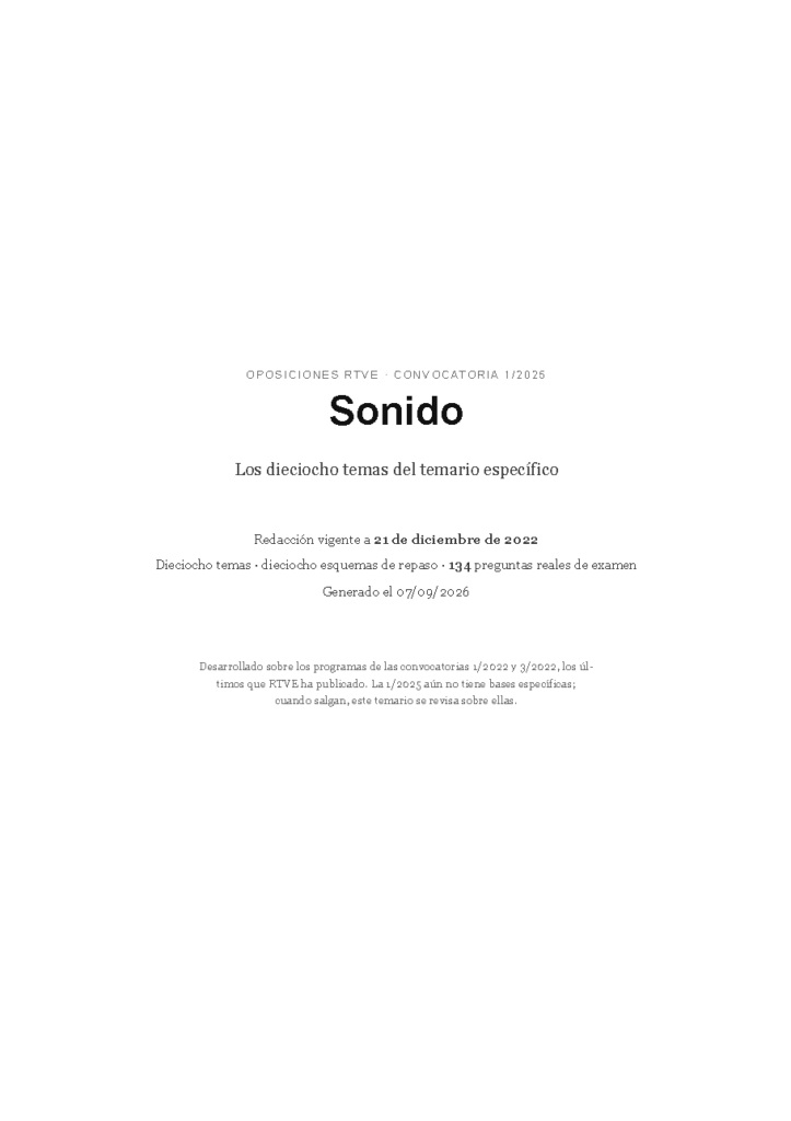 Sonido · Temario específico