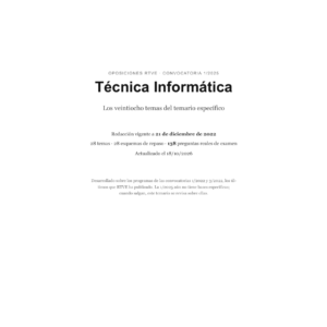 Técnica Informática · Temario específico