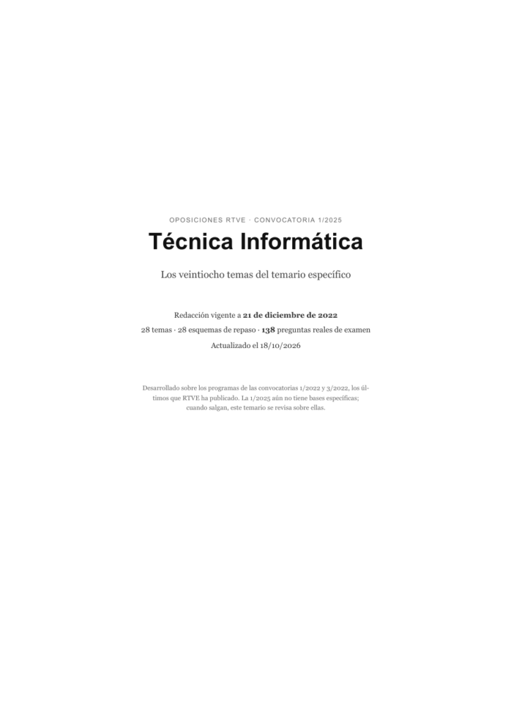 Técnica Informática · Temario específico