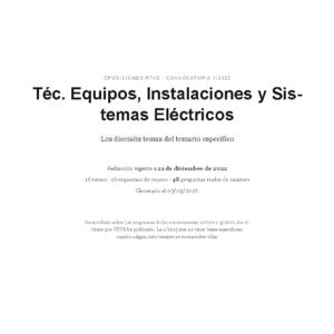 Téc. Equipos, Instalaciones y Sistemas Eléctricos · Temario específico