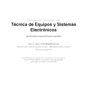 Técnica de Equipos y Sistemas Electrónicos · Temario específico