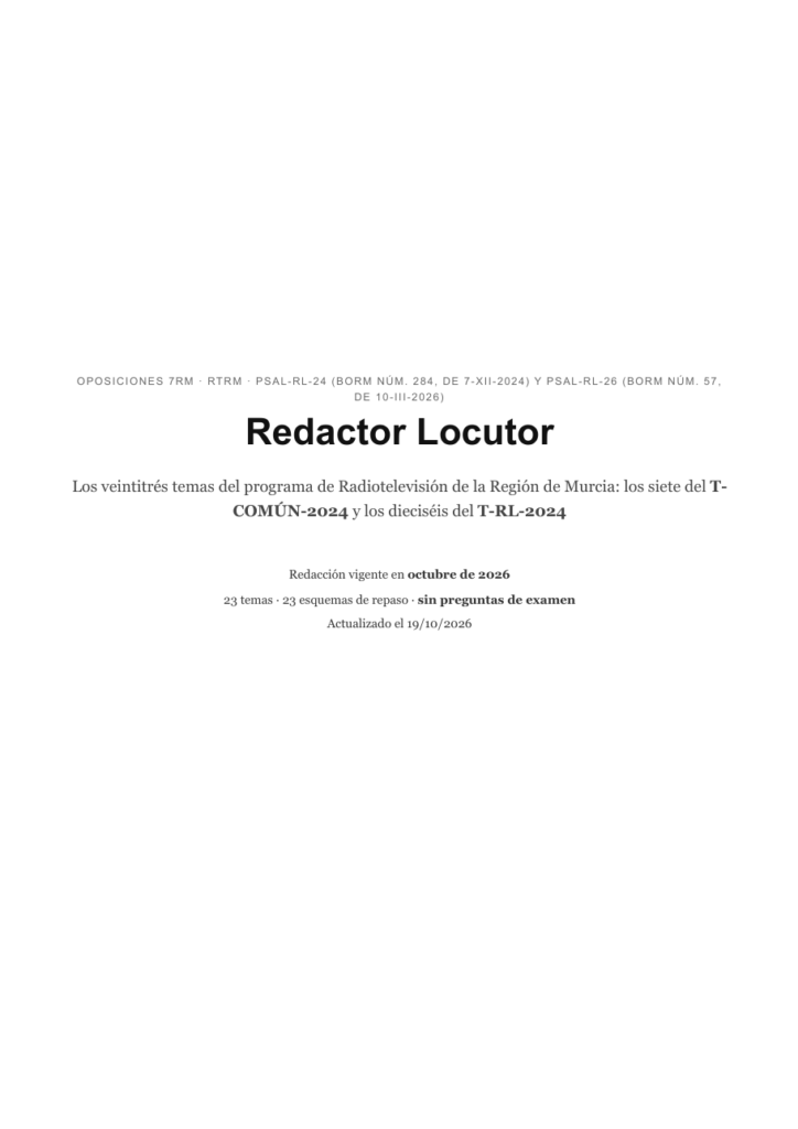 Redactor Locutor · 7RM · Temario completo