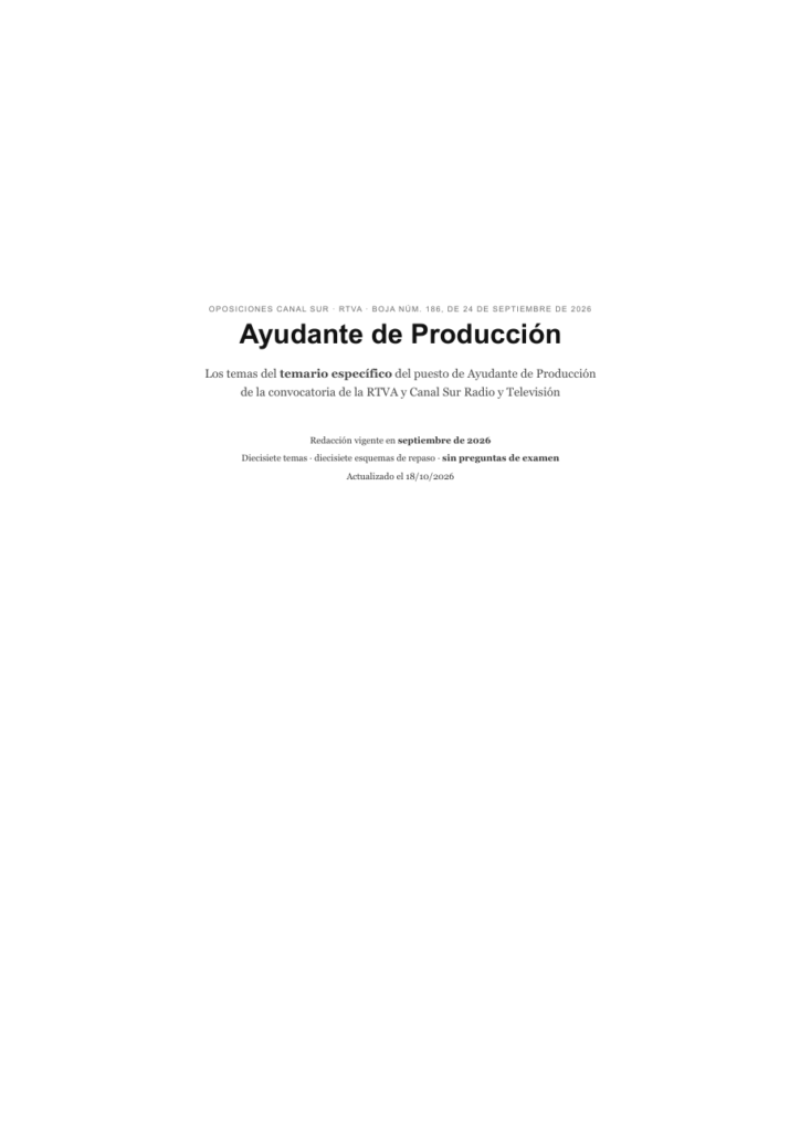 Portada del temario específico de Canal Sur