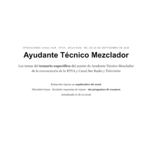 Ayudante Técnico Mezclador · Canal Sur