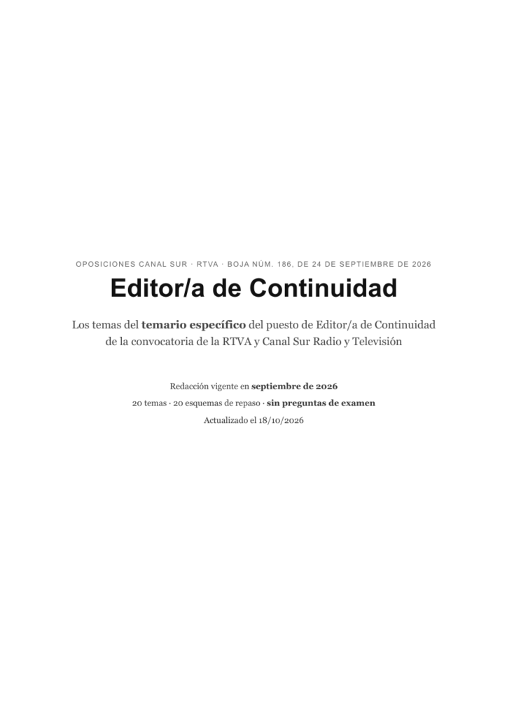 Editor/a de Continuidad · Canal Sur