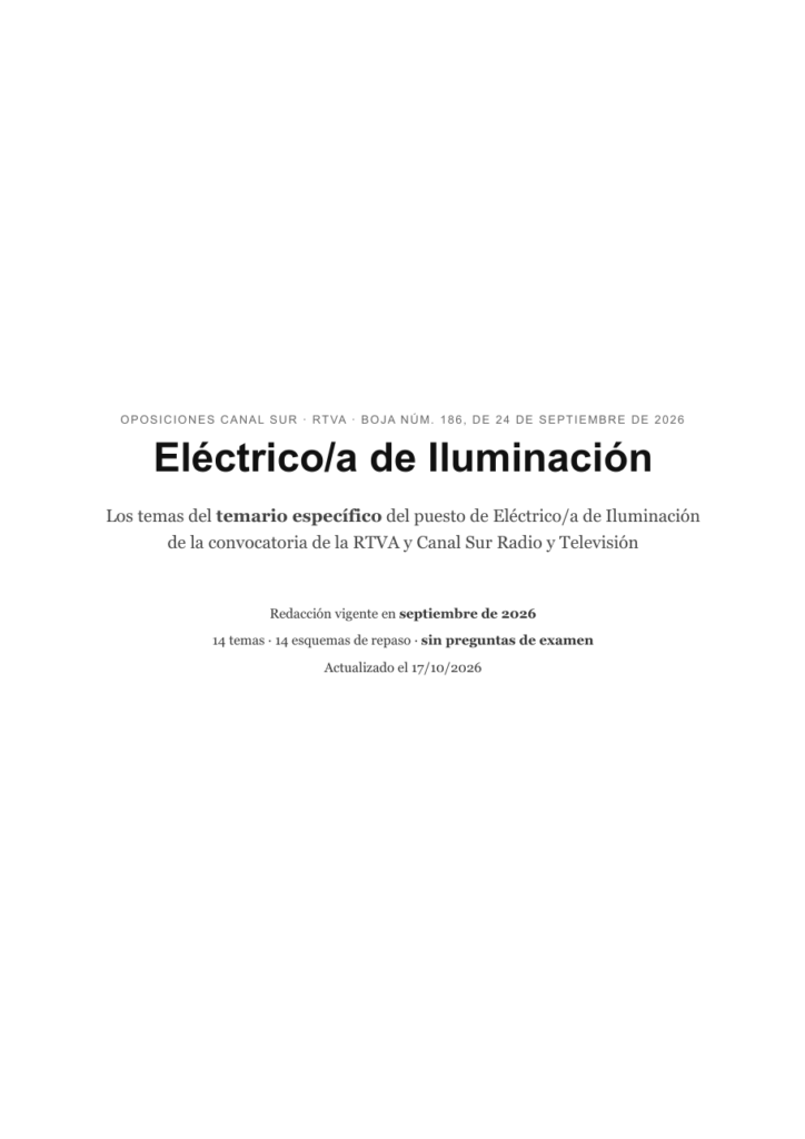 Eléctrico/a de Iluminación · Canal Sur