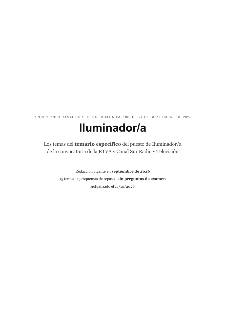 Iluminador/a · Canal Sur