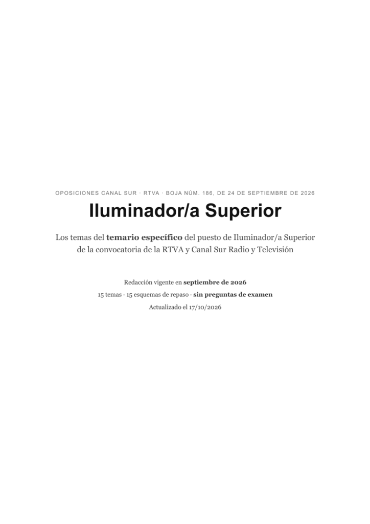 Iluminador/a Superior · Canal Sur