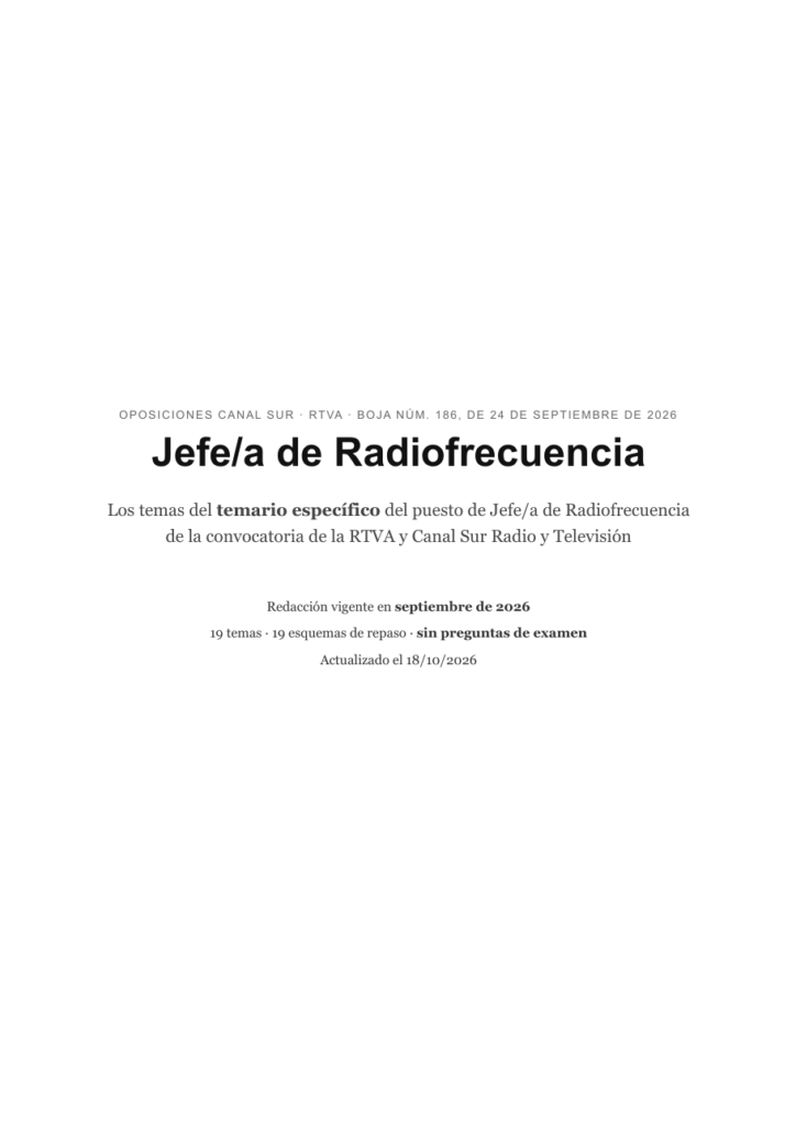 Jefe/a de Radiofrecuencia · Canal Sur