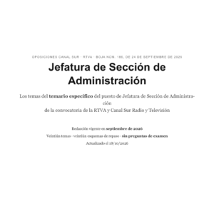 Jefatura de Sección de Administración · Canal Sur