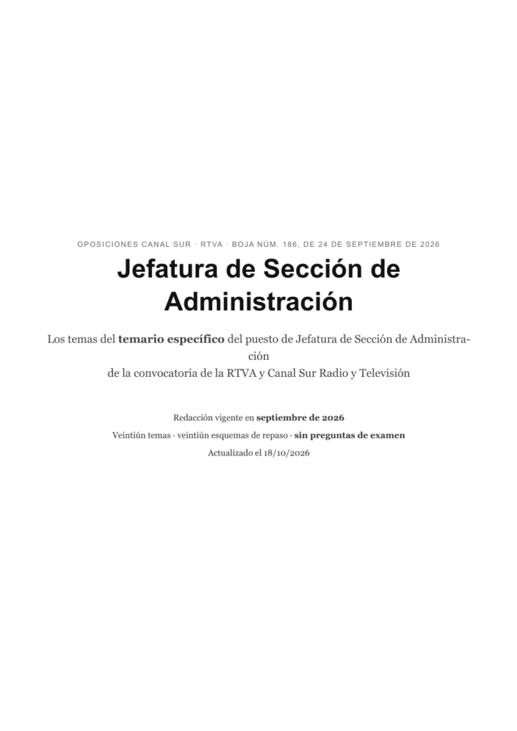 Jefatura de Sección de Administración · Canal Sur