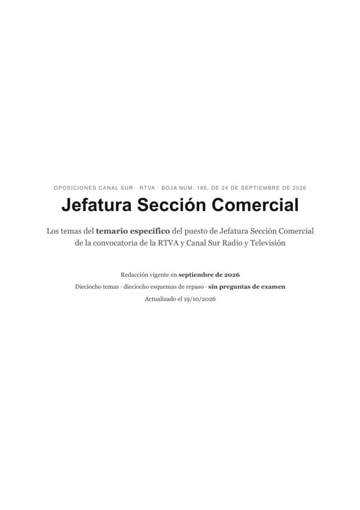 Jefatura Sección Comercial · Canal Sur