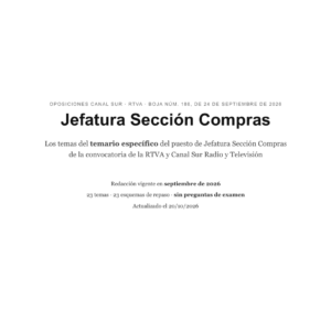 Jefatura Sección Compras · Canal Sur