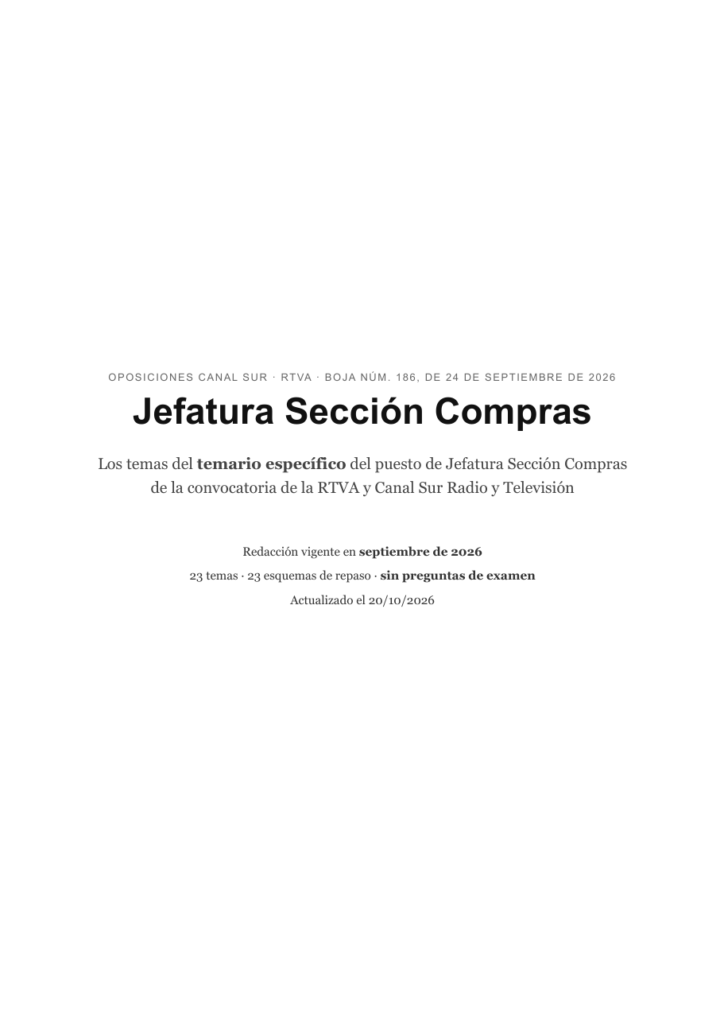 Jefatura Sección Compras · Canal Sur