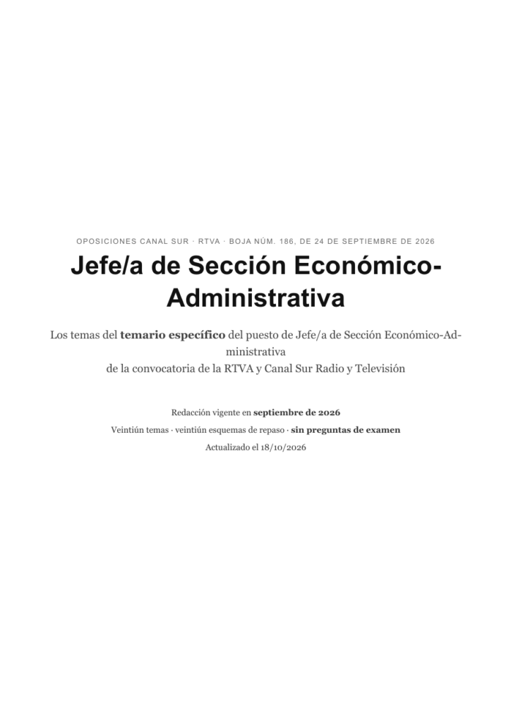 Jefe/a de Sección Económico-Administrativa · Canal Sur