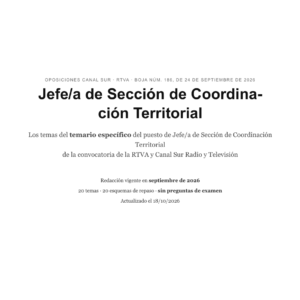 Jefe/a de Sección de Coordinación Territorial · Canal Sur